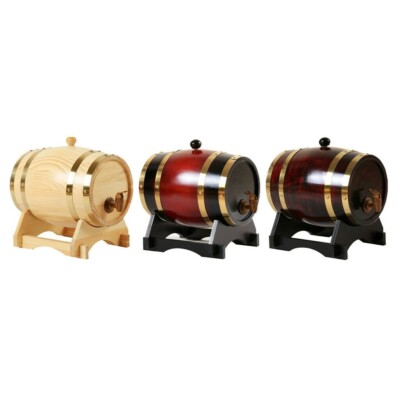 3L Wine Barrel Dispenser Bucket Casks For Bourbon Whiskey Restaurant Decor (USA)