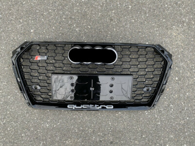 Für Audi A4 B9 17-19 Schwarz S4 Stil Vorne Stoßstange Grills Vent Kühlergrill