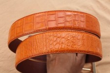 Orange Genuine CROC Leather Men's Belt - W 1.5 inch