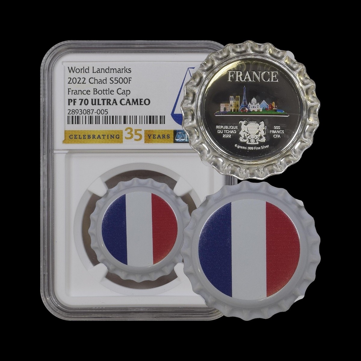 Chad. 2022, 500 Francs, Silver - NGC PF70 - Top Pop