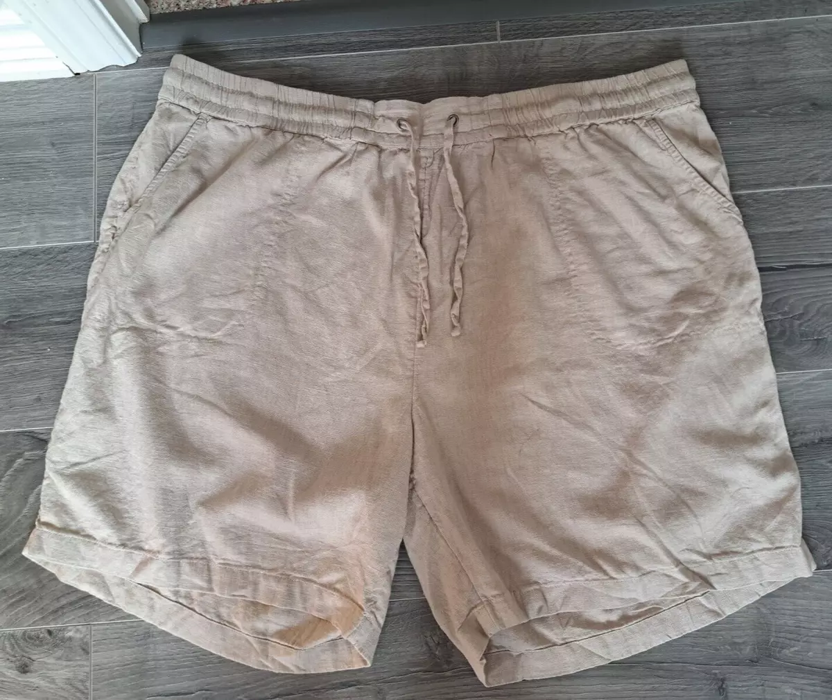 Naturals d co. Linen flax oatmeal neutral shorts coastal