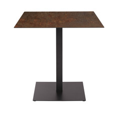 Tavolo bar pub ristorante da esterno 80x80 cm con piano in HPL Corten H 74