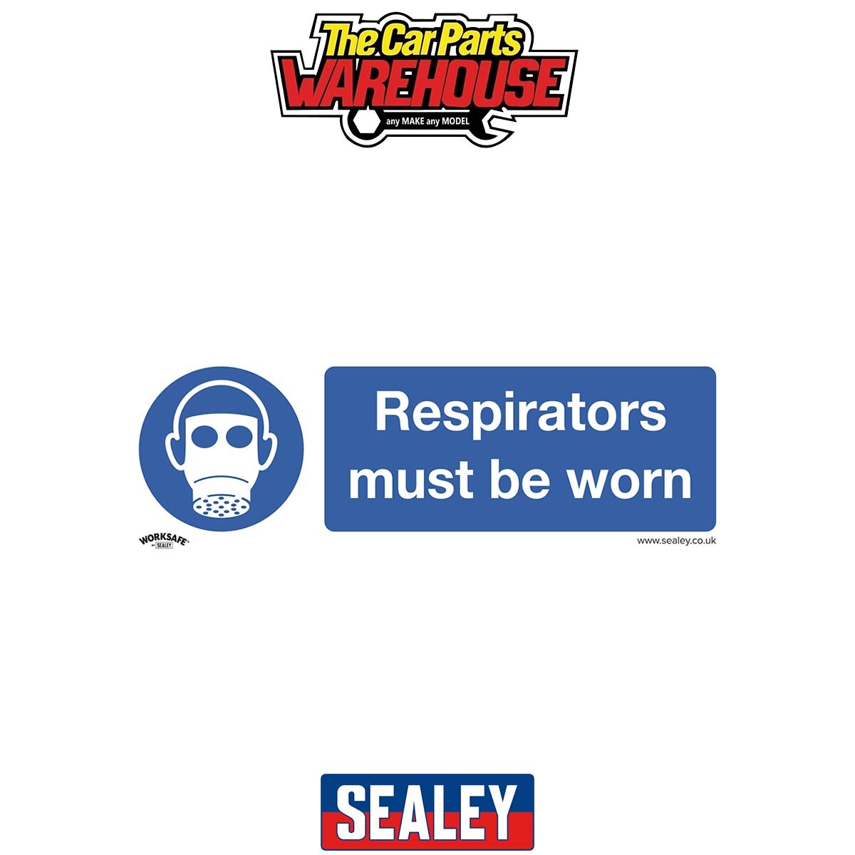 Sealey SS56V1 Worksafe Respirators Must Be Worn Safety Sign - Self-Adhesi