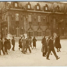 Vtg France Palace of Versailles RPPC Real Photo People Tour Postcard A45
