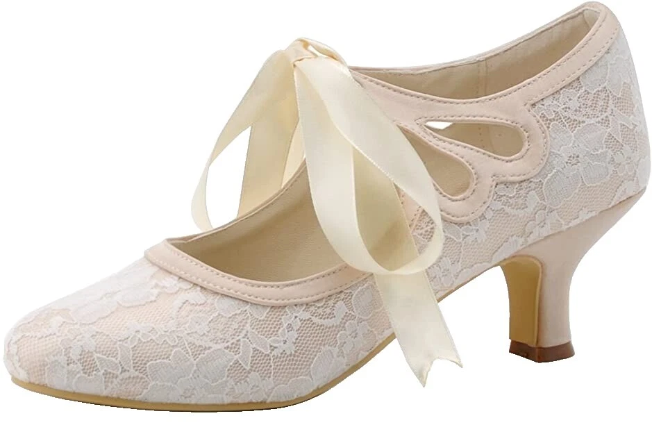 Mary Janes Satin Bridal Shoes