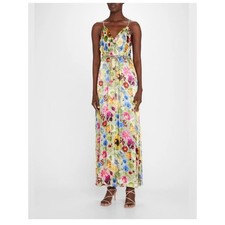 Alice + Olivia Samantha Floral Surplice Maxi Dress Sz 12 Faux Wrap *No Tie Belt