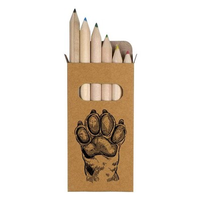 6 x ''Hundepfote'' kurze 85 mm Bleistifte / Farbstift Set (PE00078046)