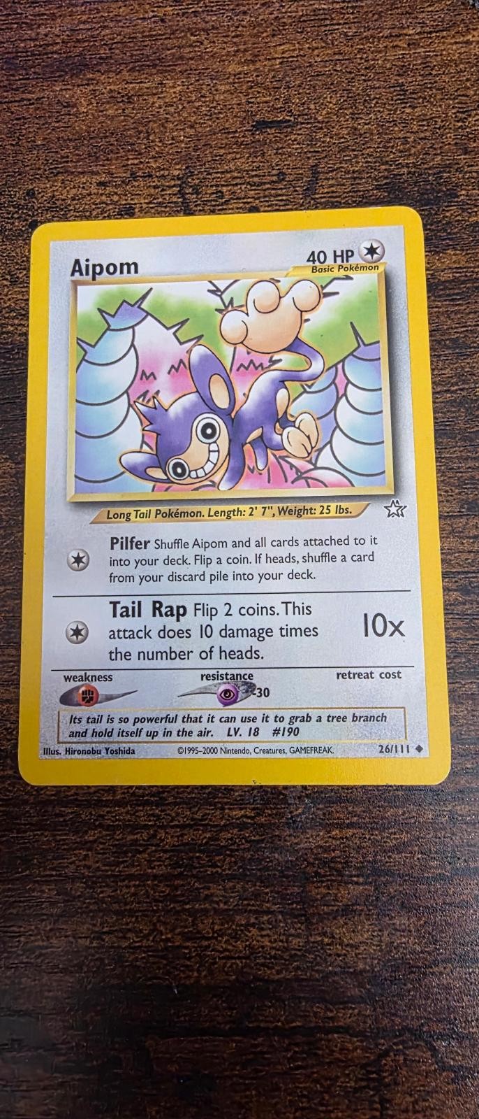 Aipom 26/111 Uncommon Neo Genesis Pokemon Lightly Played