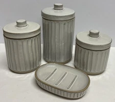 Hearth and Hand Magnolia Home Stoneware Container Jar Canisters w/lids Soap Dish
