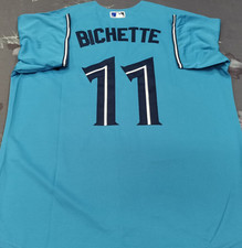 Bo Bichette #11 TOR Light Blue Cool Base Sewn Stitched Jersey.