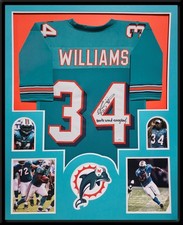 FRAMED MIAMI DOLPHINS RICKY WILLIAMS AUTOGRAPHED SIGNED INSCRIBED JERSEY JSA COA