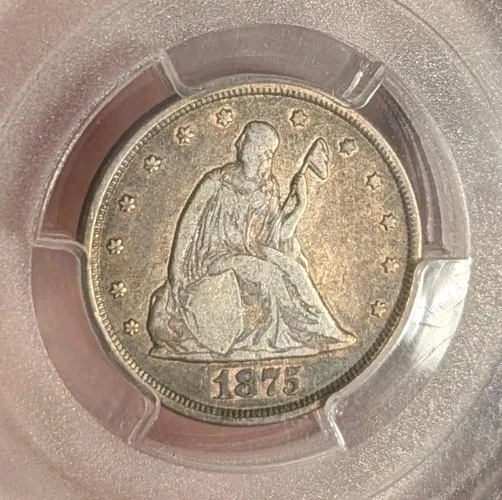 1875-CC 20C Twenty Cent Piece 20 Double Dime PCGS VF25 Choice Coin - Image 2 of 4