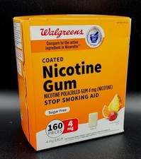 WALGREENS NICOTINE GUM-4 mg FRUIT FREEZE-160 Pc Box 4mg Coated Rectangular-2026