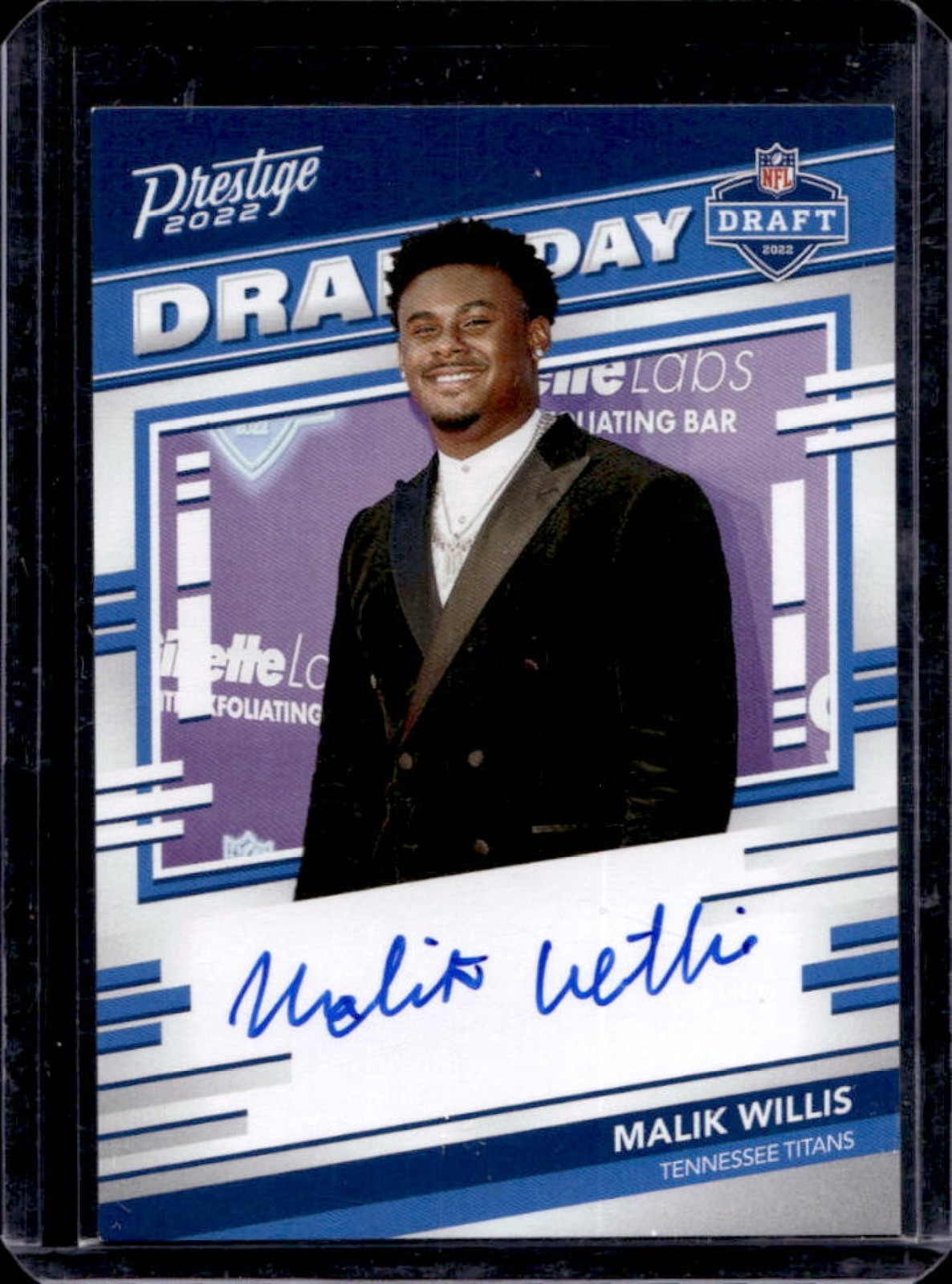 2022 Panini Prestige Malik Willis Draft Day Signatures RC Auto #DDS-MW Titans