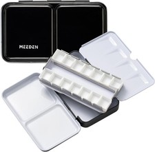 Empty Watercolor Paint Palette: Travel Water Color Palette Tin with 12 Half Pans