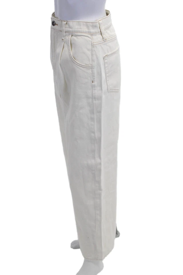 Joes Women Cropped High Rise White Jeans Button 100% Cotton Size 26 - Image 2 of 4