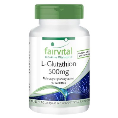 L-Glutathion 500 mg - 90 Tabletten reduzierte Form hochdosiert VEGAN | fairvital