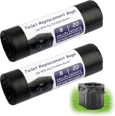 Biologisch abbaubare Toilettenbeutel wasserdicht Trenntoilette Zubehör Schwarz C