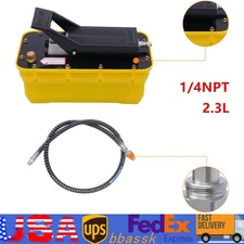 10000 PSI Air Hydraulic Foot Pedal Jack Pump Rotary Lift 0.75-0.95/Lmin 2.3L