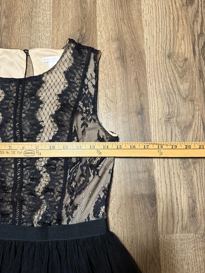 Xhilaration Dress, Youth Girls Size Small, Black Tan, Lace, Zip up Back - Image 3 of 4