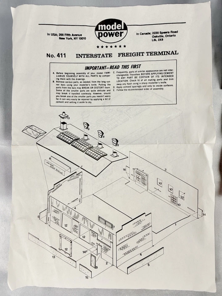 VTG Model Power Interstate Freight Terminal #411 HO Scale Train Unfinished PARTS - Image 2 of 4