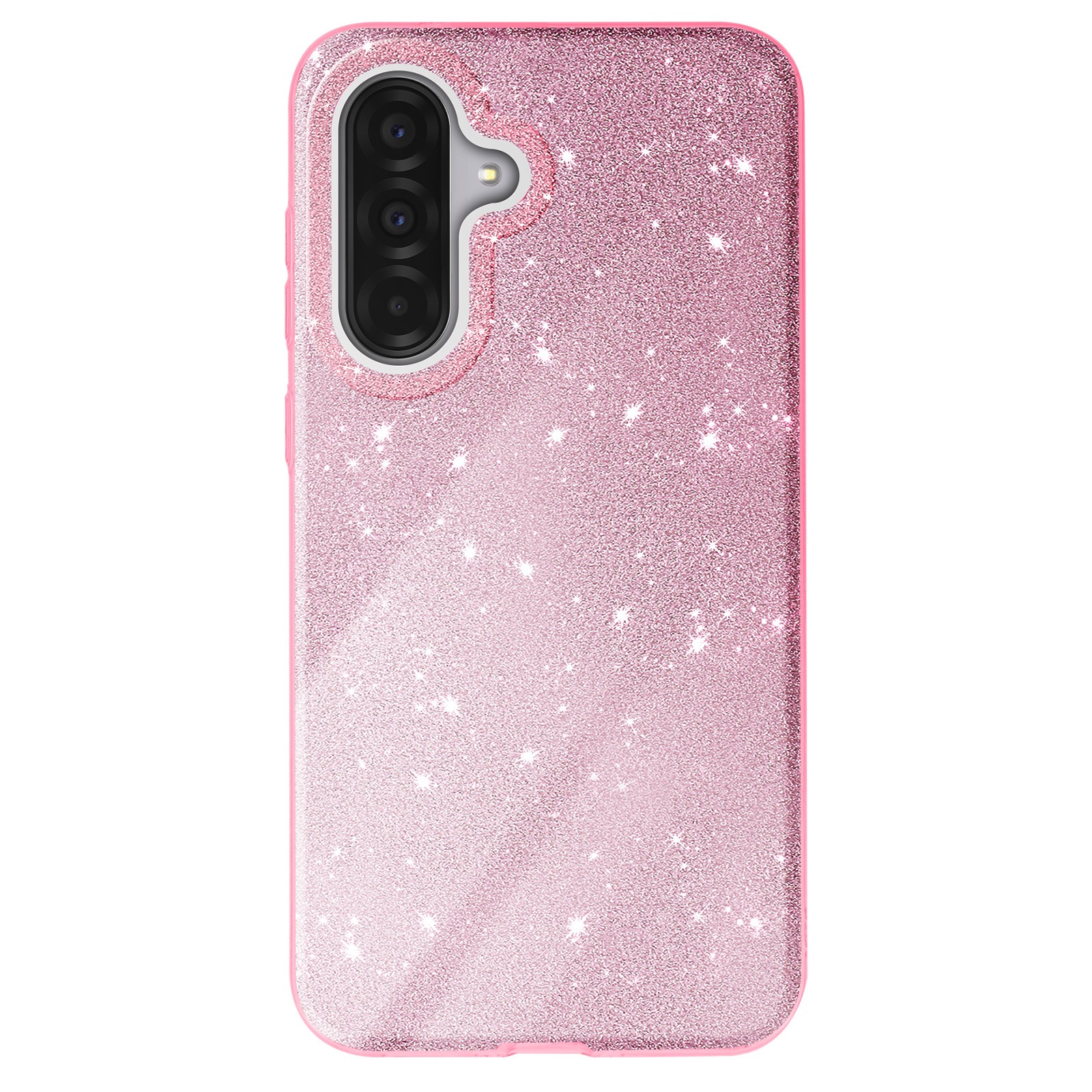 Coque pour Galaxy A37 Avizar double matière pailletée rose