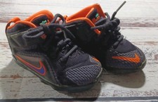NIKE Black W/Orange Athletic Toddler Lace Up Sneaker USA SIZE 6C - EUC