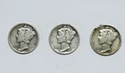 Three Silver Mercury Dimes 1920-1935-1936 All P Mint Circulated  (SP148)