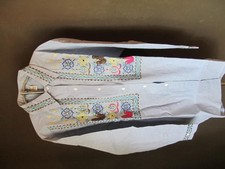 Vintage 80s Naqui Chambray Blouse Top Shirt Size small hippy ethnic