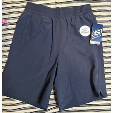 Skechers Kids Athletic Shorts Grey Stretch Woven Breathable Boys Girls M