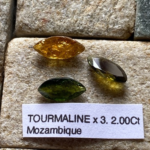 TOURMALINE NATURAL MINED x 3 GEMSTONES FROM MOZAMBIQUE 2.00Ct MFG5345 - Picture 9 of 9