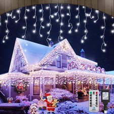 Icicle Christmas Lights Outdoor Decorations 1008 LED 98.4 FT 8 Modes LED Icic...