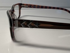 Jean Paul Gaultier Rectangular Eyewear Frame Women Brown And Plaid VJP555 W/case