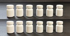 WHOLESALE 12x Empty White Pill Bottles Tablet Capsule Container Jar PreOwned Lid