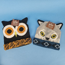New Britt's Knits Critter Collection Wolf/Owl Kids Knit Hat Pick One Nwt