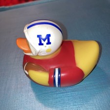Munchkin Yellow White Red Rubber Vinyl Ducky - Football Player 2005 4  