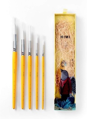 HIMI Gouache/Aquarell Pinsel Set 5 Stück für Acryl Öl Aquarell Gesicht & Kö