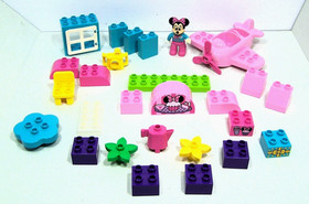 Minnie's Cafe 10830 Lego Duplo Disney Mouse Garden Airplane Camera 27 Piece Lot