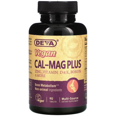 Deva Vegan Calcium Magnesium Plus 90 Tablets