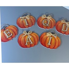 Fall Pumpkin Patch Letter Wall Decor Orange Raffia Bow Autumn