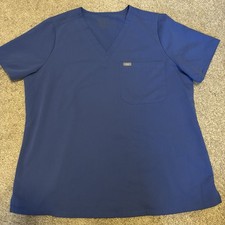 FIGS Technical Collection Women's XL Blue Catarina Scrub Top Blue V Neck