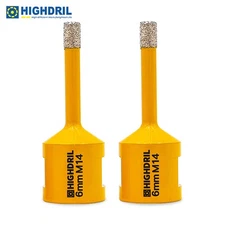 HIGHDRIL 2pcs Dia6mm Vacuum Brazed Diamond Milling Bit U-groove Tooth Shape