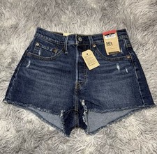 NWT Levi  s Original Fit High-Rise Women  s Jeans Shorts - Dark Wash Size 27