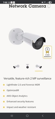 AXIS P1455-LE 2MP Bullet Outdoor Camera - 01997-001