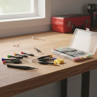 Mini Schraubenzieher Set, 18 Stück Brillen Schraubendreher, 15 Uhrmacher Schraub
