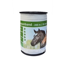 200 Meter Weidezaun Band 20 mm 4  Niro weiss Elektrozaun