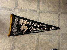 original BEYOND RARE 1954 CLEVELAND INDIANS a.l. champions FULL SIZE PENNANT