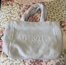 NWT Victoria's Secret PINK Logo Plush Teddy Sherpa Fleece Tote Bag Baby Blue