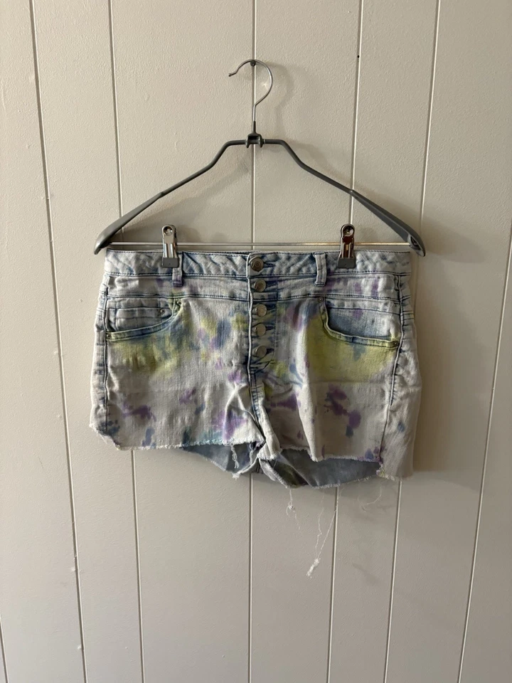 Pantalones Cortos de Playa BLUE SPICE By Macys Junior Tie Dye Talla 13 K4 Foto 2 de 4