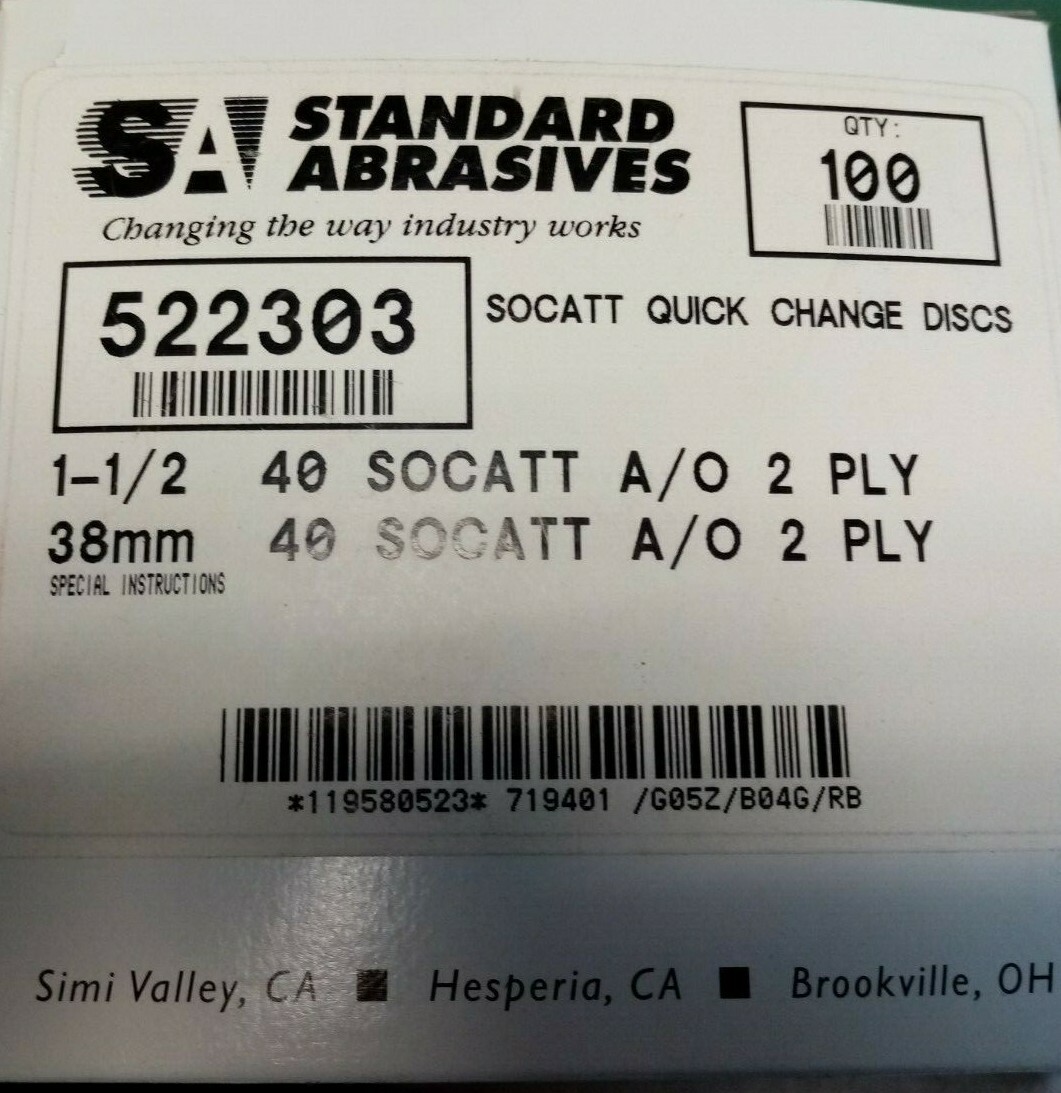 Disque abrasif grain 40 TS changement rapide 38 mm meulage métal